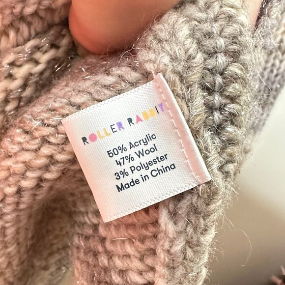 ROLLER RABBIT Lillien Cardigan Sweater Tan Melange Neutral {T49} - Picture 4 of 4